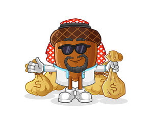 acorn rich arabian mascot. cartoon vector