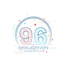 96 years Anniversary celebration, Modern 96 Anniversary design