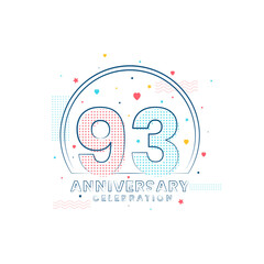 93 years Anniversary celebration, Modern 93 Anniversary design
