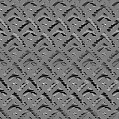 Seamless pattern.Distressed chevrons, checks ornament. Curves, squares backdrop. Folk wallpaper. Angle brackets, diamonds background. Tribal motif. Ethnic mosaic. Digital paper, textile print. Vector