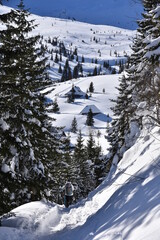Tatry, zima, śnieg, Dolina Gąsienicowa,  szlak na Kasprowy Wierch,   - obrazy, fototapety, plakaty