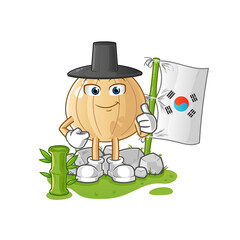 korean character. cartoon mascot vector