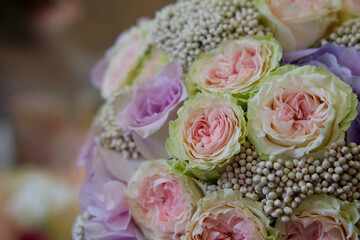 bright wedding bouquet for the ceremony