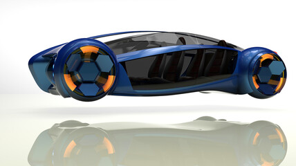 3D illustration of a flying transport 0010012