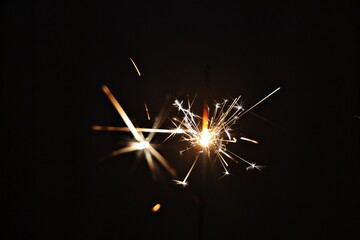Sparkler on black background