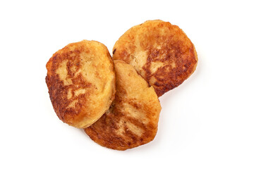 Potato pancakes, isolated on white background