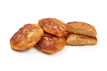 Potato pancakes, isolated on white background
