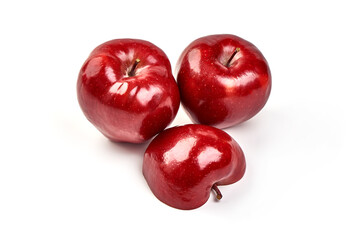 Red delicious apples, isolated on white background