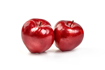 Red delicious apples, isolated on white background