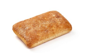 Wheat flour bread, isolated on white background