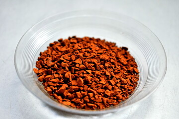 Instant coffee on a plate