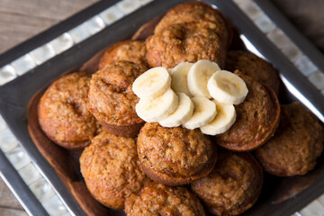 Delicious homemade banana muffins 