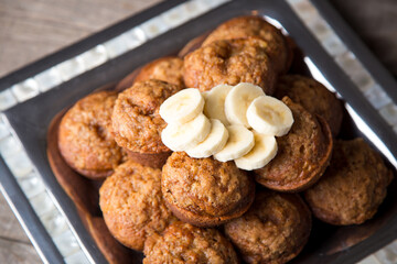 Delicious homemade banana muffins 
