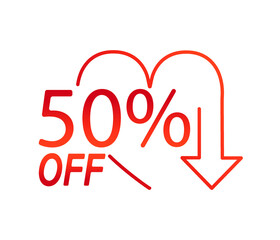 Valentine's day discount template in heart shape.
