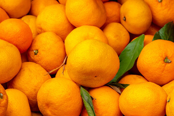 Tangerines fruit oranges background. market healthy fresh