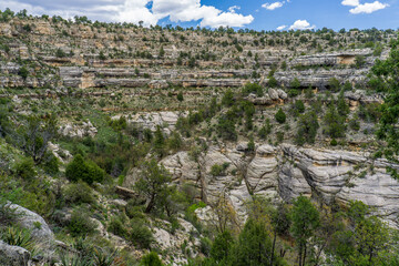Native Americans troglodytes ruins in Walnut Canyon National Monument. The Sinagua people lived...