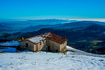 mountain pasture with panorama