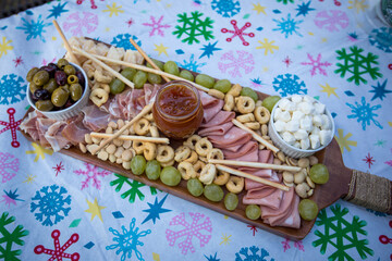 Our campground cheese board appetizer 