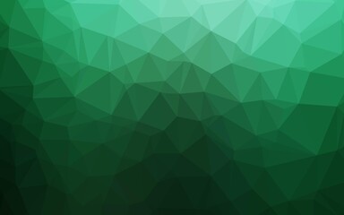 Obraz premium Dark Green vector polygon abstract background.