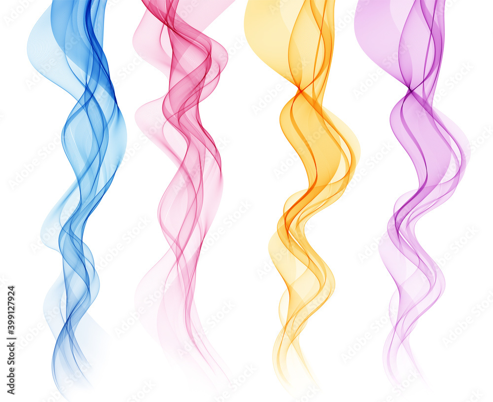 Poster Set of color abstract wave design element