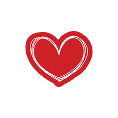 Heart doodle illustration. Hand drawn love symbol. Valentine's day vector icon.