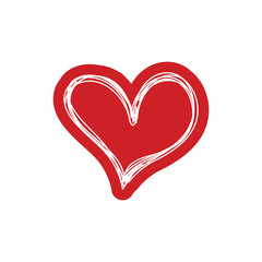 Heart doodle illustration. Hand drawn love symbol. Valentine's day vector icon.