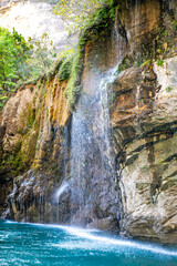 Fototapeta na wymiar Waterfall on the Sulak River. Sulak canyon. Dagestan. Russia