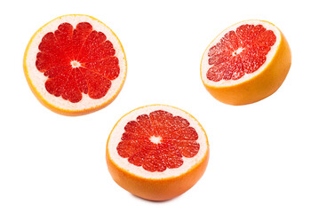 Fototapeta na wymiar Half grapefruit isolated on white background.
