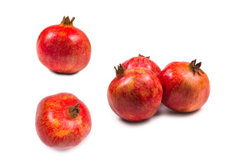 Sweet pomegranate isolated on white background.