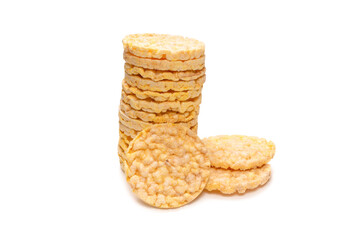 Rice wafer isolated on white background.