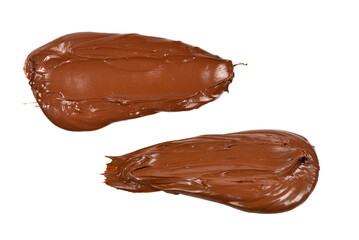 Chocolate cream background. Space for text or design. Isolated on white.