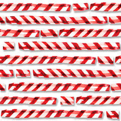 Watercolor illustration of Christmas holiday festive red candy cane lollipop pattern