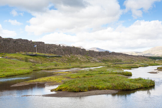Thingvellir site, famous Icelandic landmark. Golden circle