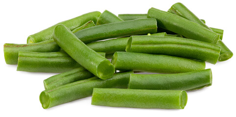green beans isolated on white background. Clipping path and full depth of field