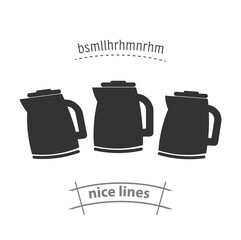 electric kettle isolated vector icon. household appliances design element