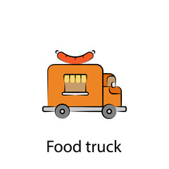 fast food food truck outline icon. Element of food illustration icon. Signs and symbols can be used for web, logo, mobile app, UI, UX