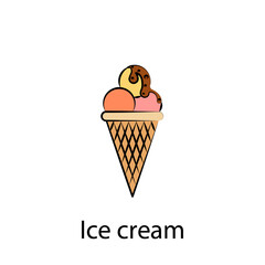 fast food ice cream outline icon. Element of food illustration icon. Signs and symbols can be used for web, logo, mobile app, UI, UX