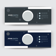 Email signature template design or email footer and personal social media cover