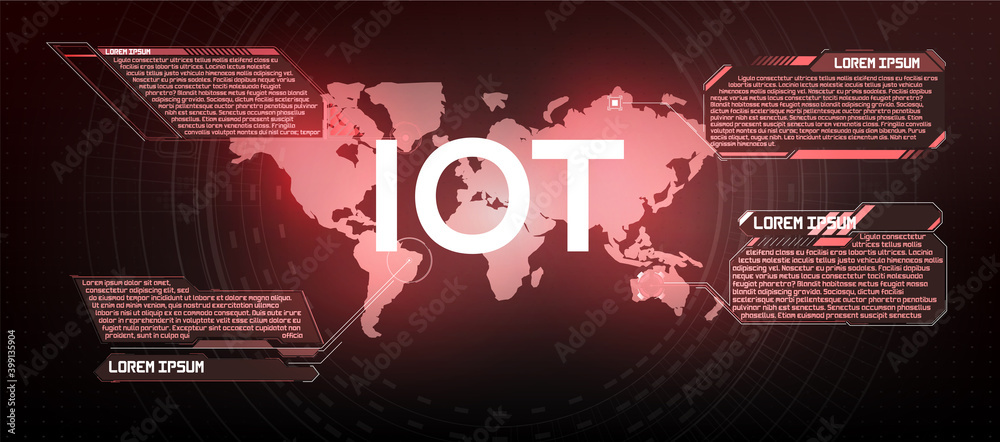 Poster internet of things (iot) and networking concept for connected devices. digital network connections, 