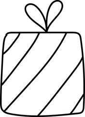 Vector hand drawn doodle gift. New Year, Birthday illustration