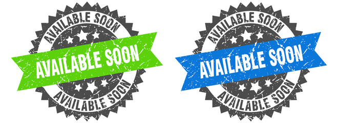 Obraz premium available soon band sign. available soon grunge stamp set