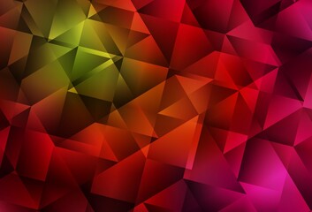 Dark Green, Red vector gradient triangles texture.