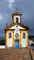 Fototapeta premium Baroque church in historical city of Ouro Preto, Brazil