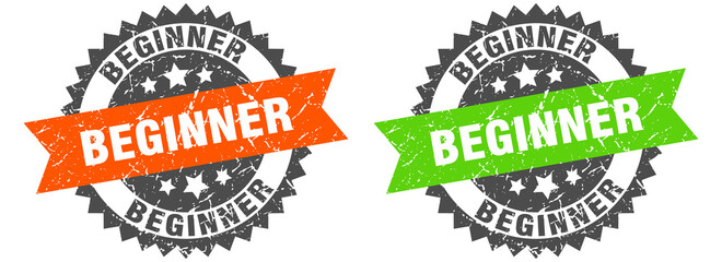 Obraz premium beginner band sign. beginner grunge stamp set