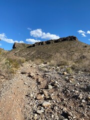 hiking in the mountains