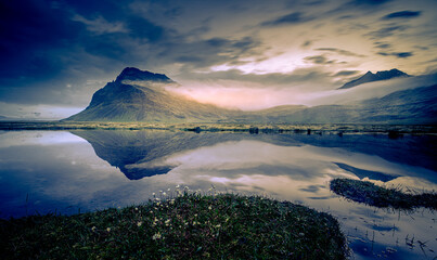 sunrise over the lake