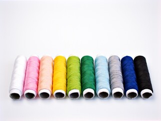 sewing thread and needle ,Sewing spool of thread and scissors isolated on white background	