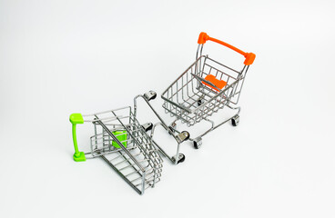 Two Shopping Cart or Trolley isolated