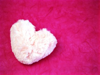 Pink heart isolated on red background ,pink box for valentines day card ,sweet color