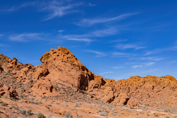 Sunny view of the Valley of Fire State Park